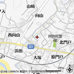愛知県蒲郡市西浦町神谷門戸16-2周辺の地図