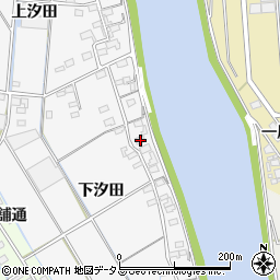 愛知県西尾市一色町松木島下汐田189周辺の地図