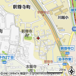 大阪府枚方市釈尊寺町1-13周辺の地図
