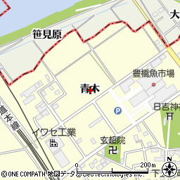 愛知県豊橋市下五井町青木周辺の地図