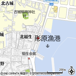 愛知県蒲郡市西浦町稲生浜周辺の地図
