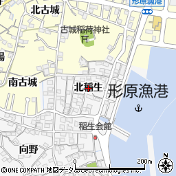 愛知県蒲郡市西浦町（北稲生）周辺の地図