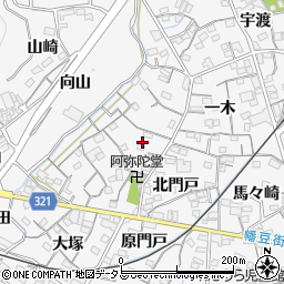 愛知県蒲郡市西浦町神谷門戸周辺の地図