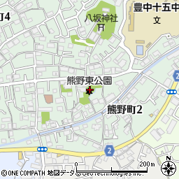熊野東公園周辺の地図