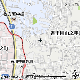 大阪府枚方市香里園山之手町1-29周辺の地図