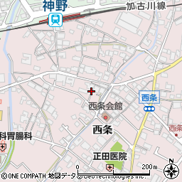 兵庫県加古川市神野町西条周辺の地図