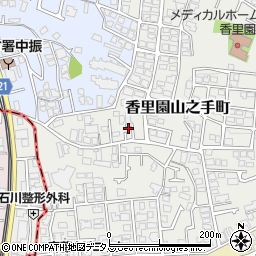大阪府枚方市香里園山之手町12-14周辺の地図