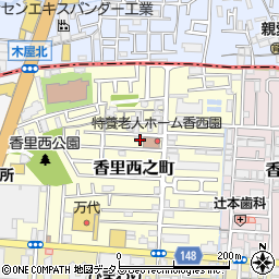 大阪府寝屋川市香里西之町周辺の地図