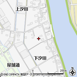 愛知県西尾市一色町松木島下汐田69周辺の地図