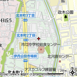 兵庫県伊丹市北本町3丁目92周辺の地図