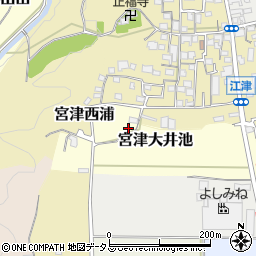 京都府京田辺市宮津大井池周辺の地図