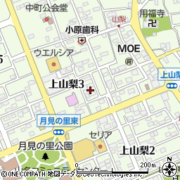 静岡県袋井市上山梨3丁目周辺の地図