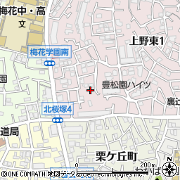 大阪府豊中市上野東1丁目1周辺の地図