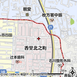 しみぬき工房クリーニングシロヤ　香里北之町本店周辺の地図
