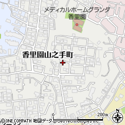 大阪府枚方市香里園山之手町周辺の地図