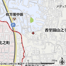 大阪府枚方市香里園山之手町1-27周辺の地図