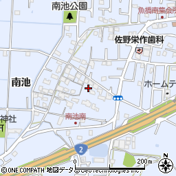 兵庫県高砂市阿弥陀町南池338周辺の地図