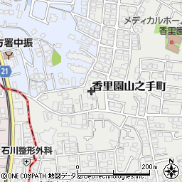 大阪府枚方市香里園山之手町12周辺の地図