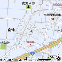 兵庫県高砂市阿弥陀町南池240周辺の地図