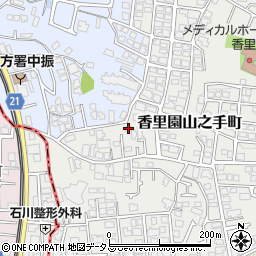大阪府枚方市香里園山之手町12-27周辺の地図