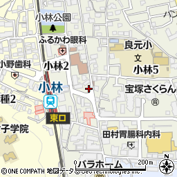 リパーク宝塚市立西公民館第３駐車場周辺の地図