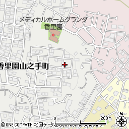 大阪府枚方市香里園山之手町43-15周辺の地図