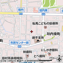 兵庫県姫路市網干区（垣内中町）周辺の地図