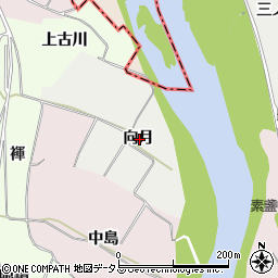 愛知県豊橋市下条西町向月周辺の地図