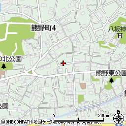 熊野町4丁目緑地周辺の地図