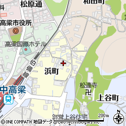 岡山県高梁市浜町周辺の地図