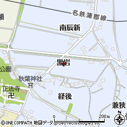 愛知県西尾市吉良町乙川黒岩周辺の地図