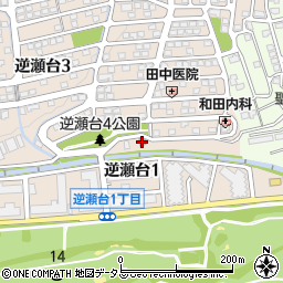 宝塚逆瀬台郵便局周辺の地図
