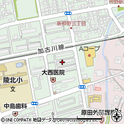 兵庫県加古川市新神野5丁目4周辺の地図