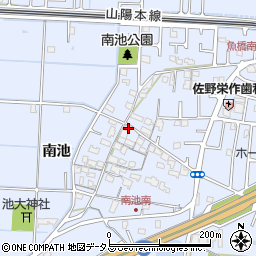 兵庫県高砂市阿弥陀町南池253周辺の地図