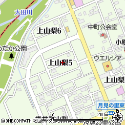 静岡県袋井市上山梨5丁目周辺の地図