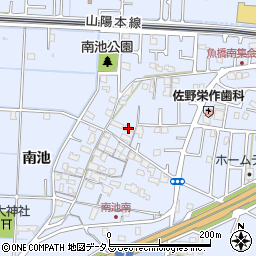 兵庫県高砂市阿弥陀町南池261周辺の地図