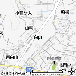 愛知県蒲郡市西浦町向山周辺の地図