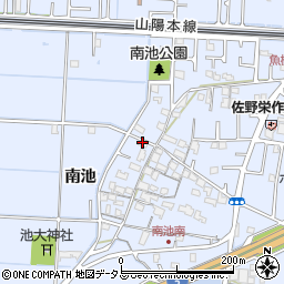 兵庫県高砂市阿弥陀町南池256周辺の地図