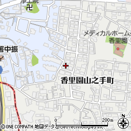 大阪府枚方市香里園山之手町15-13周辺の地図