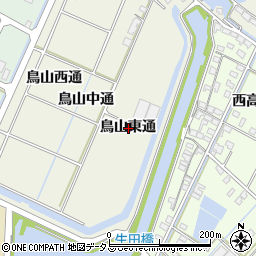 愛知県西尾市一色町酒手島鳥山東通周辺の地図