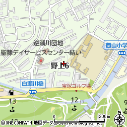兵庫県宝塚市野上6丁目周辺の地図