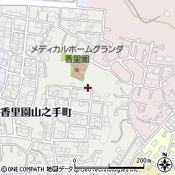 大阪府枚方市香里園山之手町38-1周辺の地図