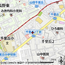 池田泉州銀行千里丘支店周辺の地図