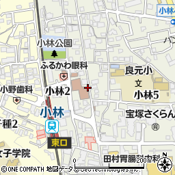 リパーク宝塚市立西公民館第１駐車場周辺の地図