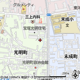 宝塚光明住宅４棟周辺の地図