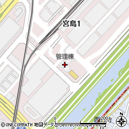 茨木中央卸売市場内郵便局周辺の地図
