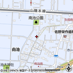 兵庫県高砂市阿弥陀町南池265周辺の地図