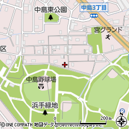 兵庫県姫路市飾磨区中島414-141周辺の地図