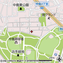 兵庫県姫路市飾磨区中島414-170周辺の地図