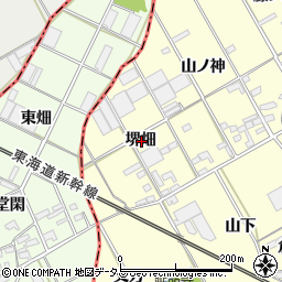 愛知県豊川市平井町堺畑周辺の地図